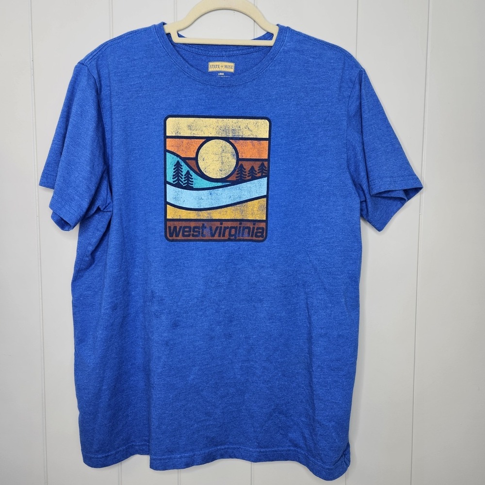State Of Mine West Virginia Tee Shirt Blue‎ Size L